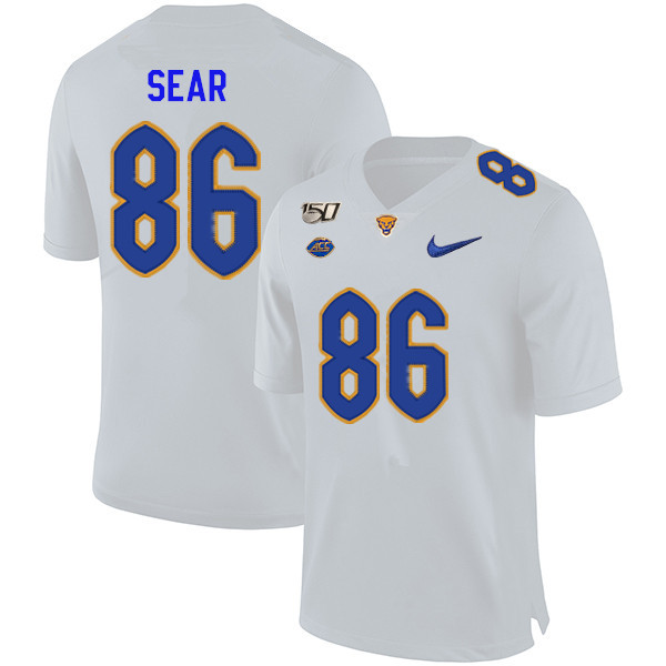 2019 Men #86 Tyler Sear Pitt Panthers College Football Jerseys Sale-White